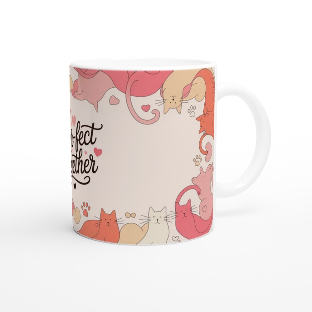 Purr-fect Together Mug | Cat Lover Valentine Gift | Anniversary Present for Couple | Cute Cat Mug for Her and Him — view 12