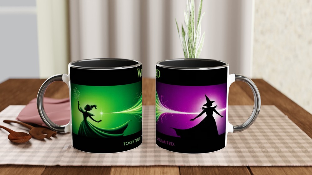 Wicked Mug | Elphaba and Glinda Silhouette | Musical Theatre Gift | Present for Best Friend — view 9