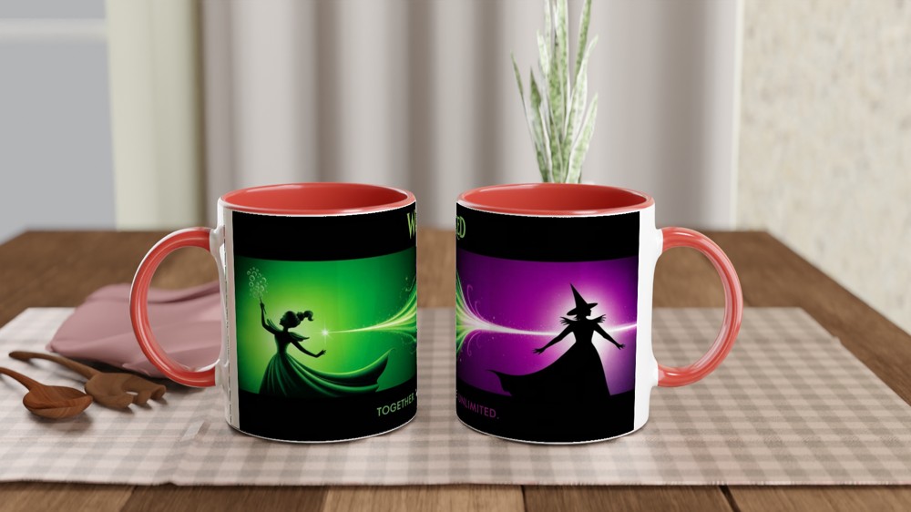 Wicked Mug | Elphaba and Glinda Silhouette | Musical Theatre Gift | Present for Best Friend — view 7