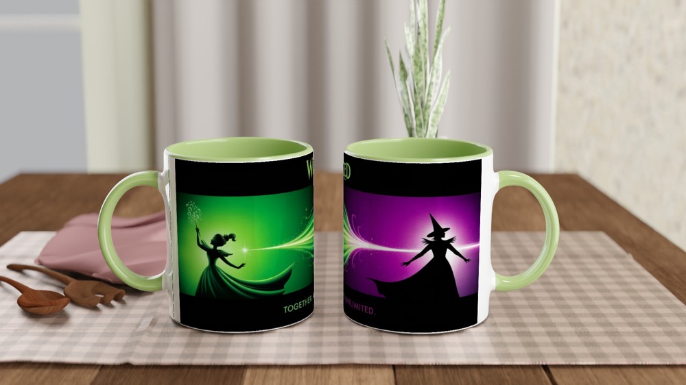 Wicked Mug | Elphaba and Glinda Silhouette | Musical Theatre Gift | Present for Best Friend — view 5