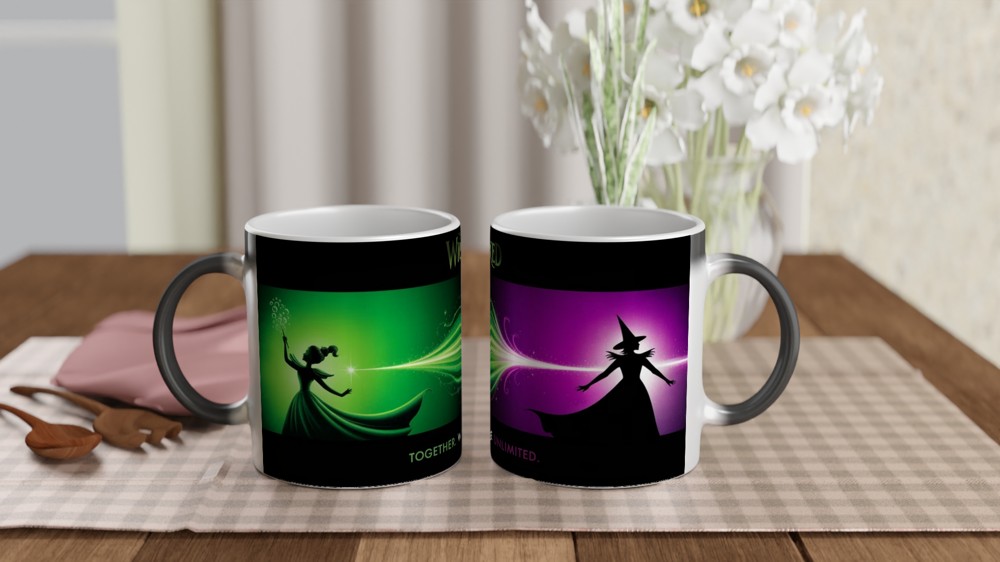 Wicked Mug | Elphaba and Glinda Silhouette | Musical Theatre Gift | Present for Best Friend — view 3