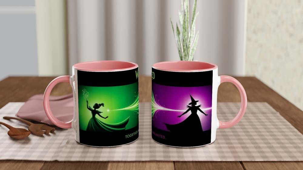 Wicked Mug | Elphaba and Glinda Silhouette | Musical Theatre Gift | Present for Best Friend — view 6