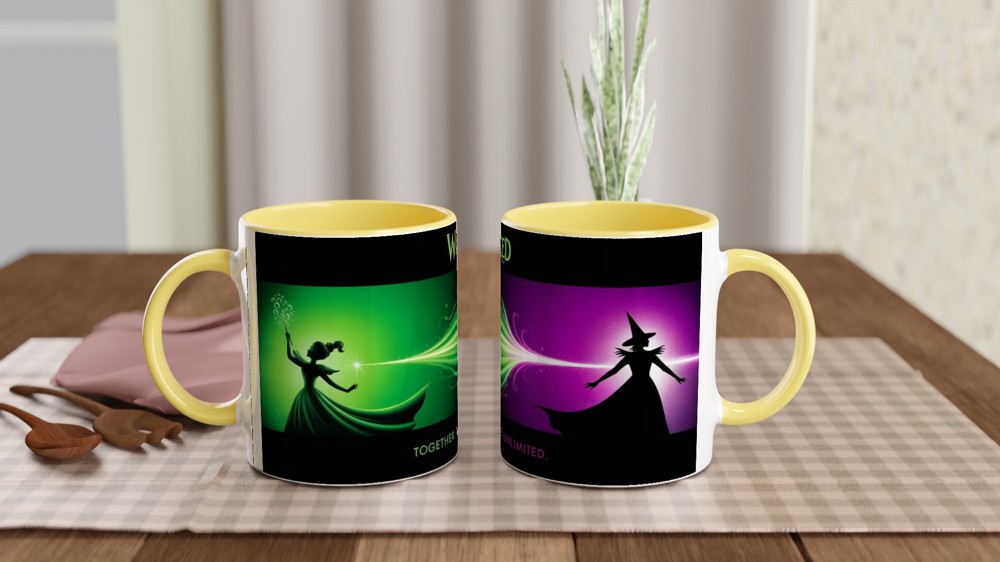 Wicked Mug | Elphaba and Glinda Silhouette | Musical Theatre Gift | Present for Best Friend — view 8