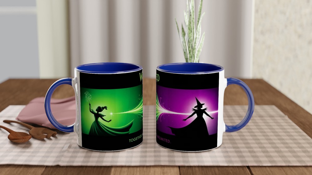 Wicked Mug | Elphaba and Glinda Silhouette | Musical Theatre Gift | Present for Best Friend — view 4
