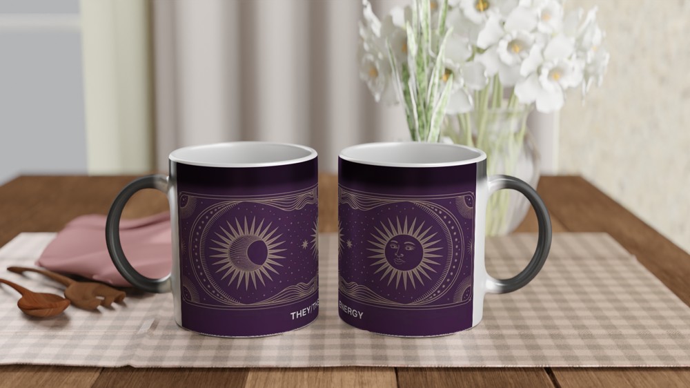 They Them Energy Mug | Celestial Tarot Card Gift | Non Binary Birthday Present | Queer Witchy Mug for Best Friend — view 3