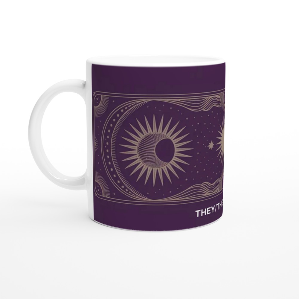 They Them Energy Mug | Celestial Tarot Card Gift | Non Binary Birthday Present | Queer Witchy Mug for Best Friend — view 10