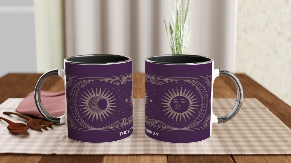 They Them Energy Mug | Celestial Tarot Card Gift | Non Binary Birthday Present | Queer Witchy Mug for Best Friend — view 9