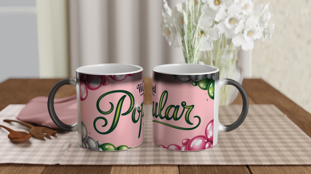 Popular Wicked Mug | Glinda Pink Bubbles Cup | Musical Theatre Gift for Her | Best Friend Birthday Present — view 3