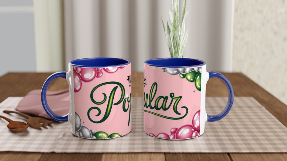 Popular Wicked Mug | Glinda Pink Bubbles Cup | Musical Theatre Gift for Her | Best Friend Birthday Present — view 4