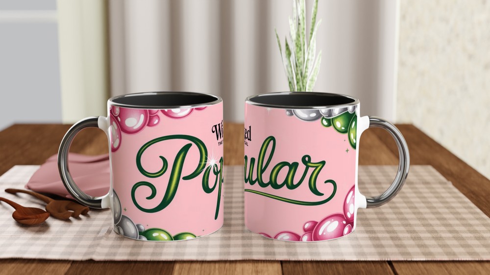 Popular Wicked Mug | Glinda Pink Bubbles Cup | Musical Theatre Gift for Her | Best Friend Birthday Present — view 9