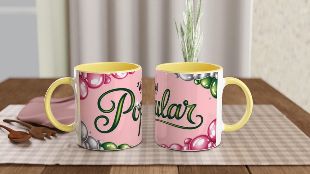 Popular Wicked Mug | Glinda Pink Bubbles Cup | Musical Theatre Gift for Her | Best Friend Birthday Present — view 8