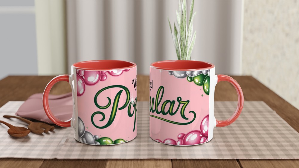 Popular Wicked Mug | Glinda Pink Bubbles Cup | Musical Theatre Gift for Her | Best Friend Birthday Present — view 7