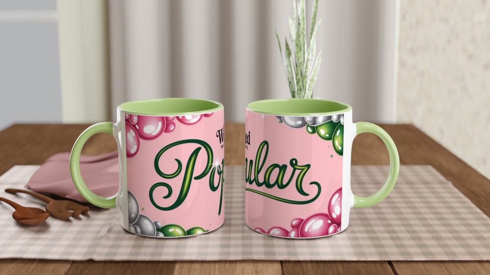 Popular Wicked Mug | Glinda Pink Bubbles Cup | Musical Theatre Gift for Her | Best Friend Birthday Present — view 5