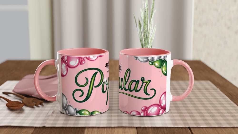 Popular Wicked Mug | Glinda Pink Bubbles Cup | Musical Theatre Gift for Her | Best Friend Birthday Present — view 6