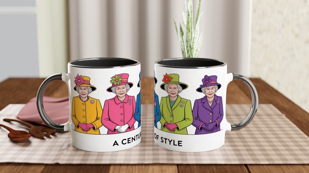 Queen Elizabeth Fashion Mug | A Century of Style Royal Coat Design | Gift for Mum, Her — view 9