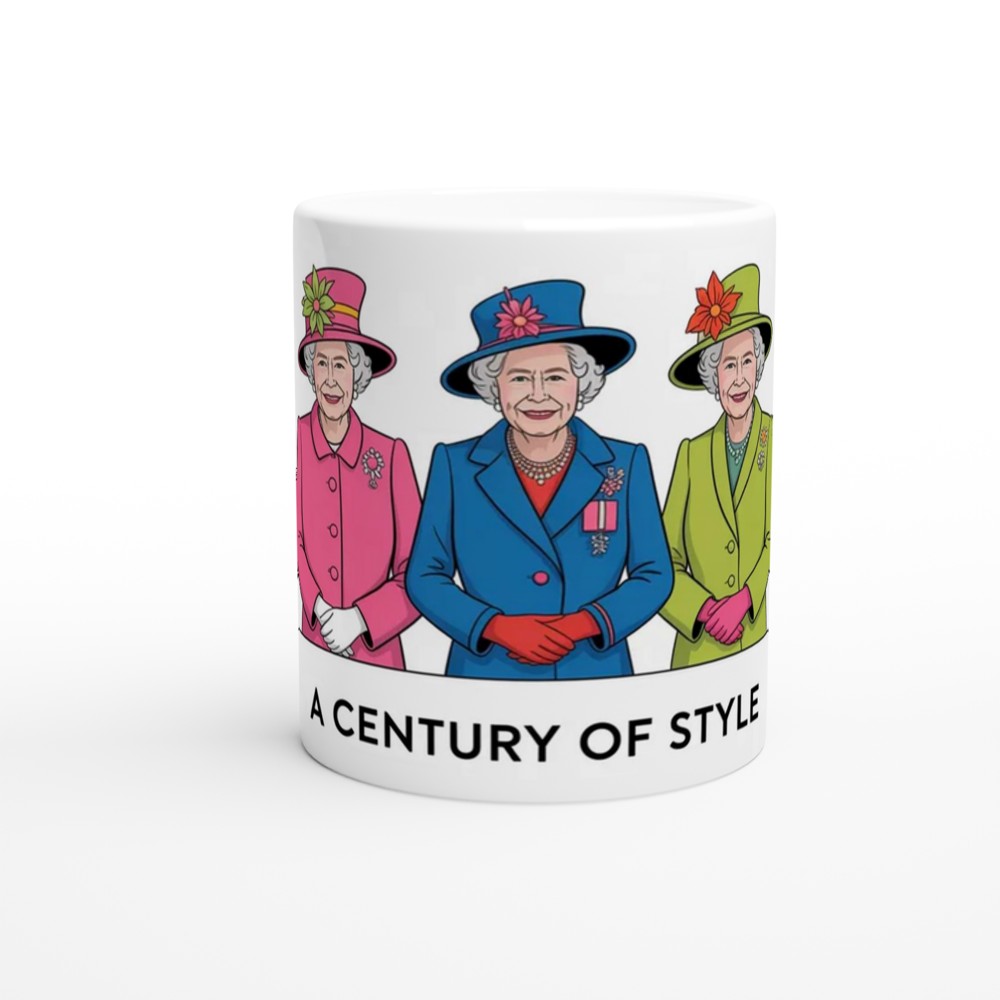 Queen Elizabeth Fashion Mug | A Century of Style Royal Coat Design | Gift for Mum, Her — view 11