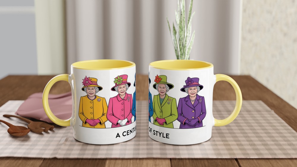 Queen Elizabeth Fashion Mug | A Century of Style Royal Coat Design | Gift for Mum, Her — view 8