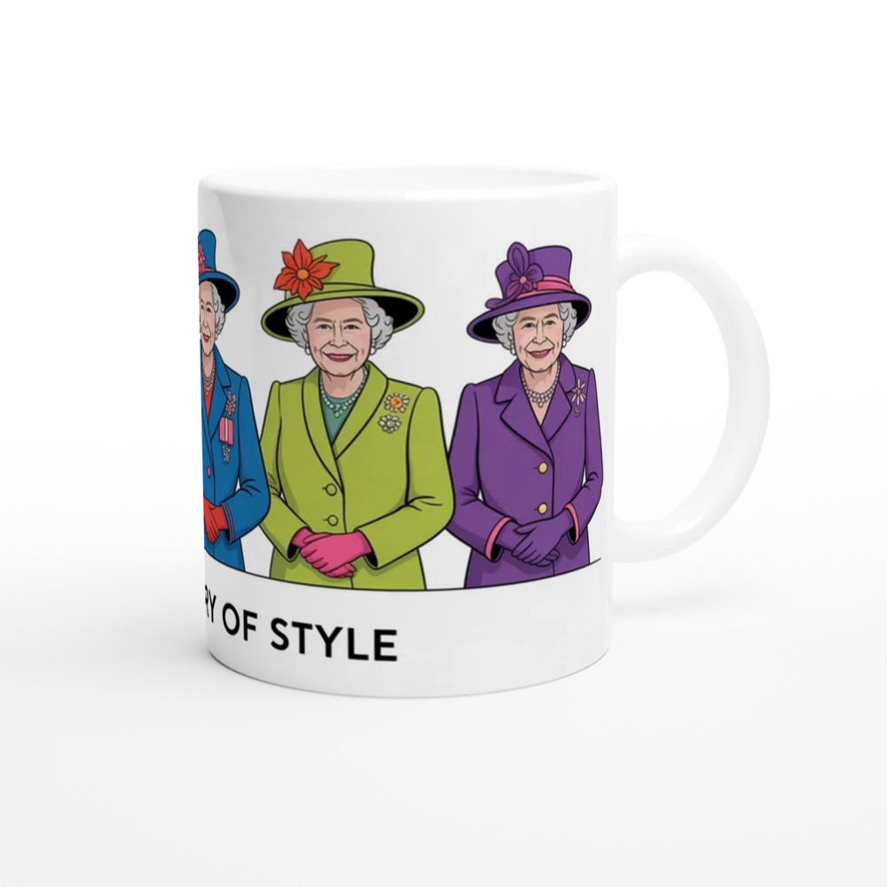Queen Elizabeth Fashion Mug | A Century of Style Royal Coat Design | Gift for Mum, Her — view 12