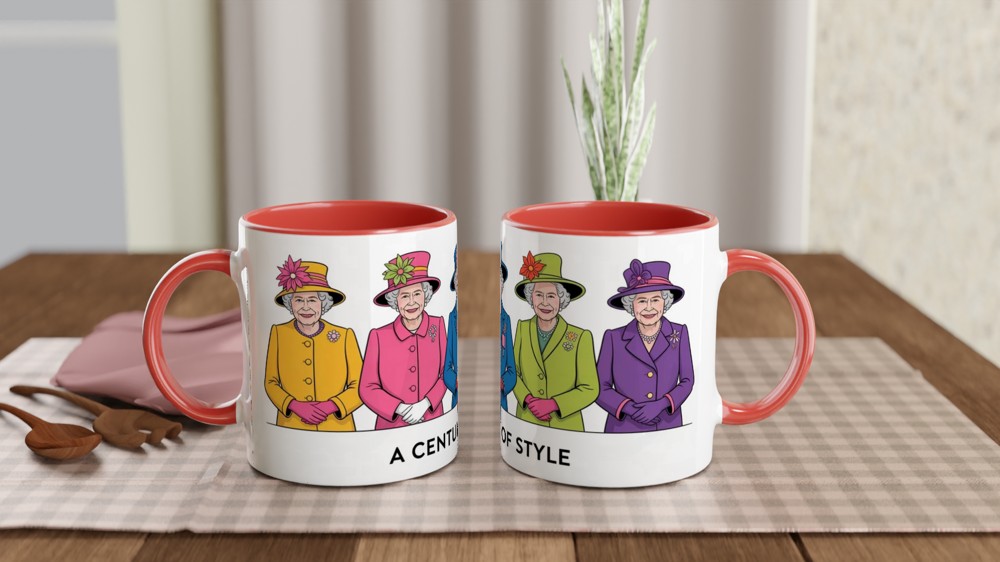 Queen Elizabeth Fashion Mug | A Century of Style Royal Coat Design | Gift for Mum, Her — view 7