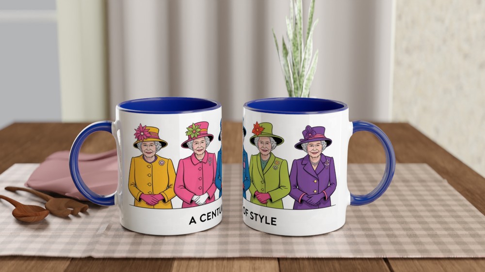 Queen Elizabeth Fashion Mug | A Century of Style Royal Coat Design | Gift for Mum, Her — view 4