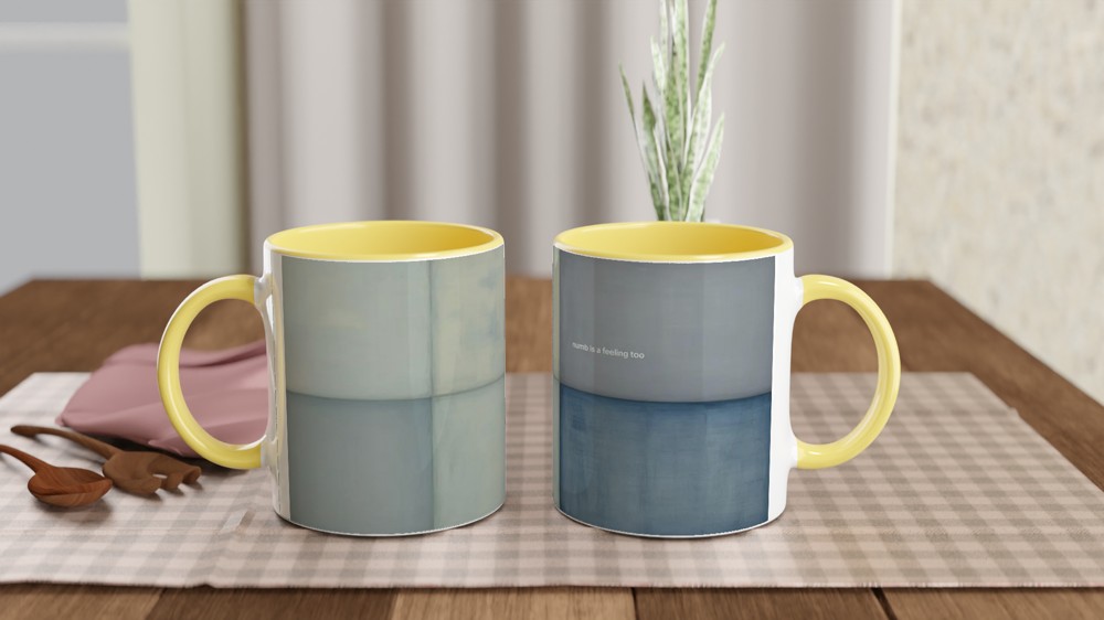 Mental Health Mug | Numb is a Feeling Too Quote | Thinking of You Gift | Abstract Rothko Art Mug — view 8