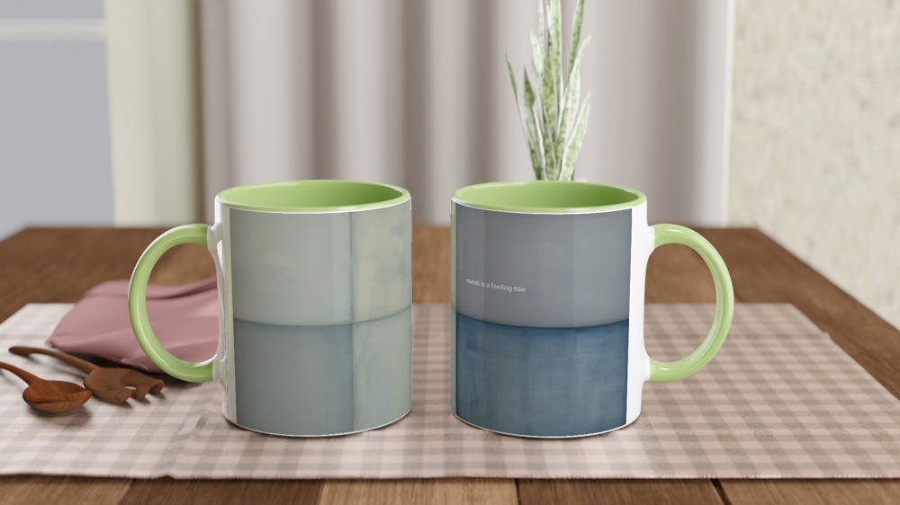 Mental Health Mug | Numb is a Feeling Too Quote | Thinking of You Gift | Abstract Rothko Art Mug — view 5