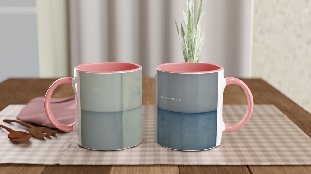 Mental Health Mug | Numb is a Feeling Too Quote | Thinking of You Gift | Abstract Rothko Art Mug — view 6