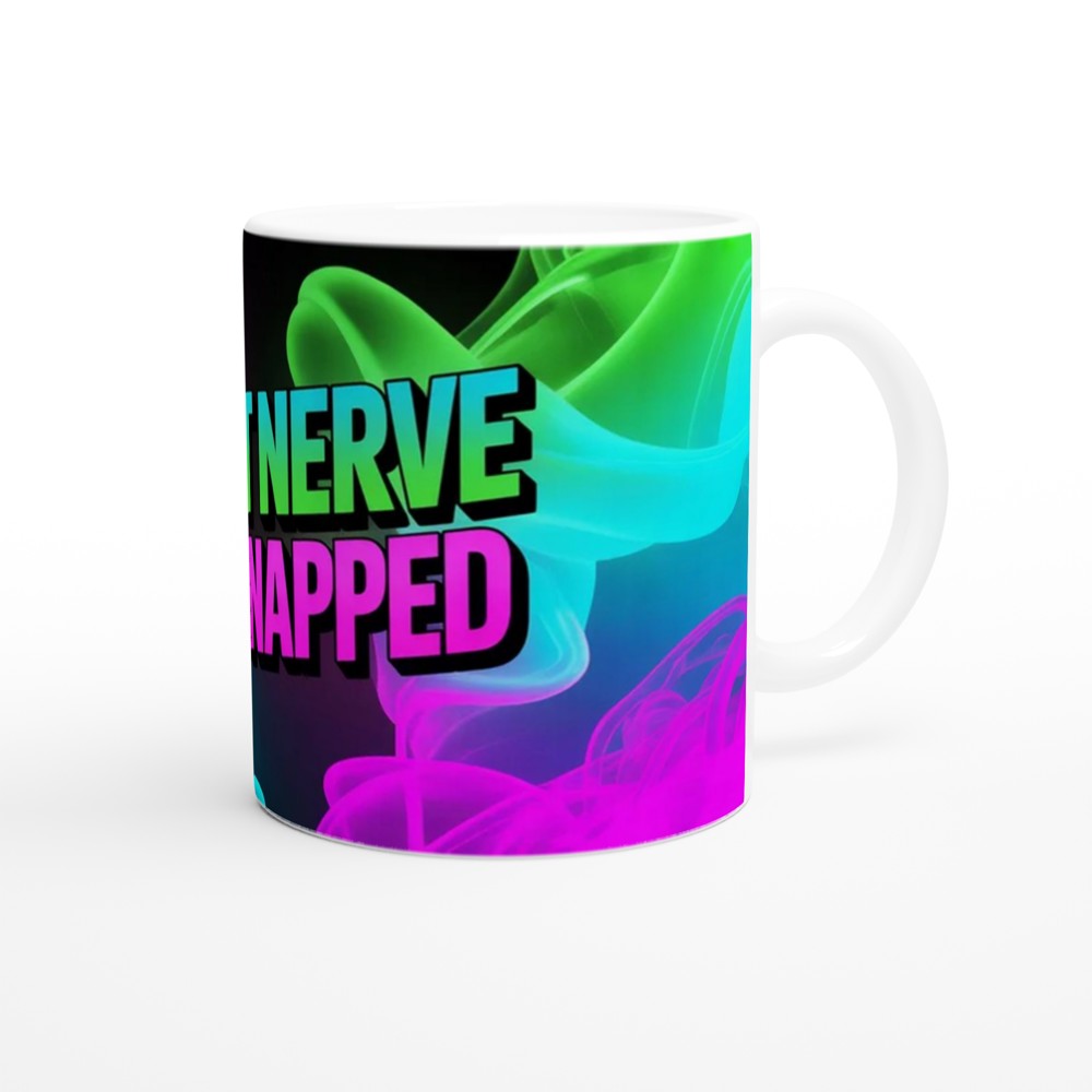 My Last Nerve Has Snapped Mug | Funny Sarcastic Gift for Colleagues | Neon Smoke Wrap Design Ceramic Coffee Cup — view 12