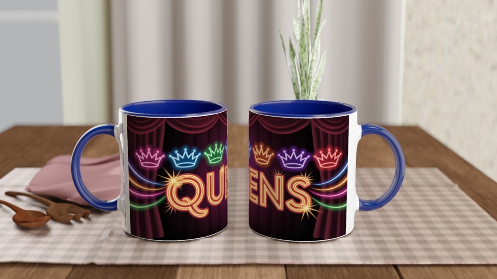 Six Musical Mug | Neon Queens Crowns Design | Theatre Lover Gift | West End Musical Present — view 4