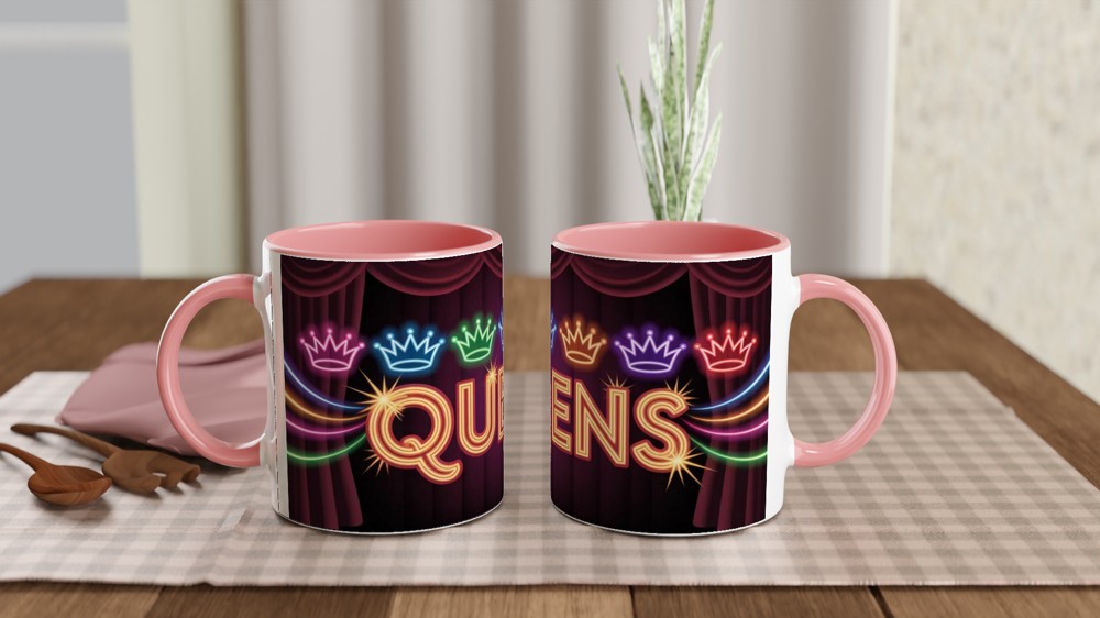Six Musical Mug | Neon Queens Crowns Design | Theatre Lover Gift | West End Musical Present — view 6