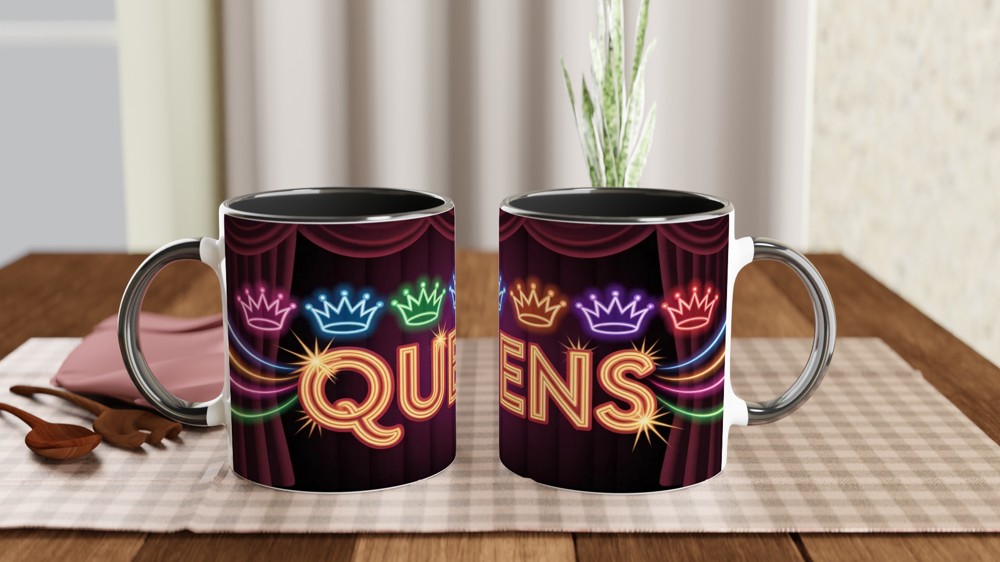 Six Musical Mug | Neon Queens Crowns Design | Theatre Lover Gift | West End Musical Present — view 9