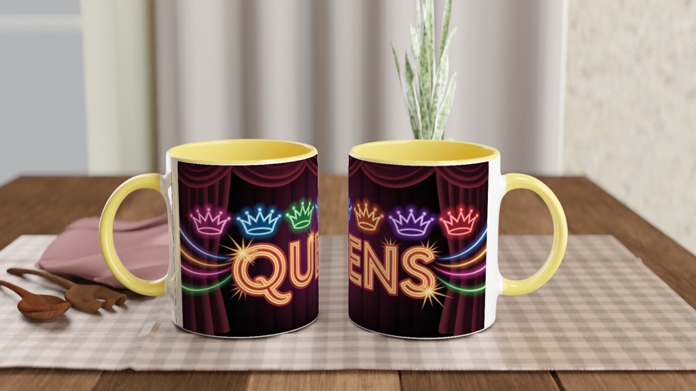 Six Musical Mug | Neon Queens Crowns Design | Theatre Lover Gift | West End Musical Present — view 8