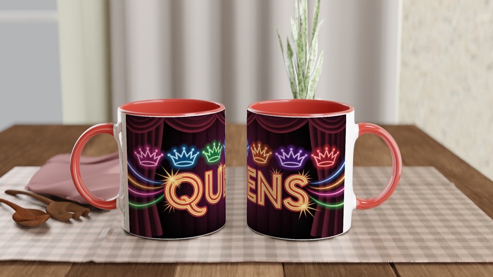 Six Musical Mug | Neon Queens Crowns Design | Theatre Lover Gift | West End Musical Present — view 7