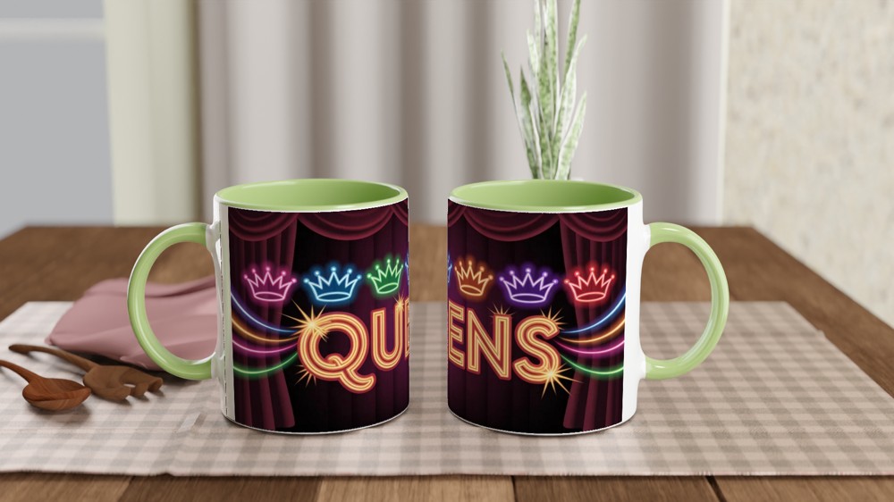 Six Musical Mug | Neon Queens Crowns Design | Theatre Lover Gift | West End Musical Present — view 5