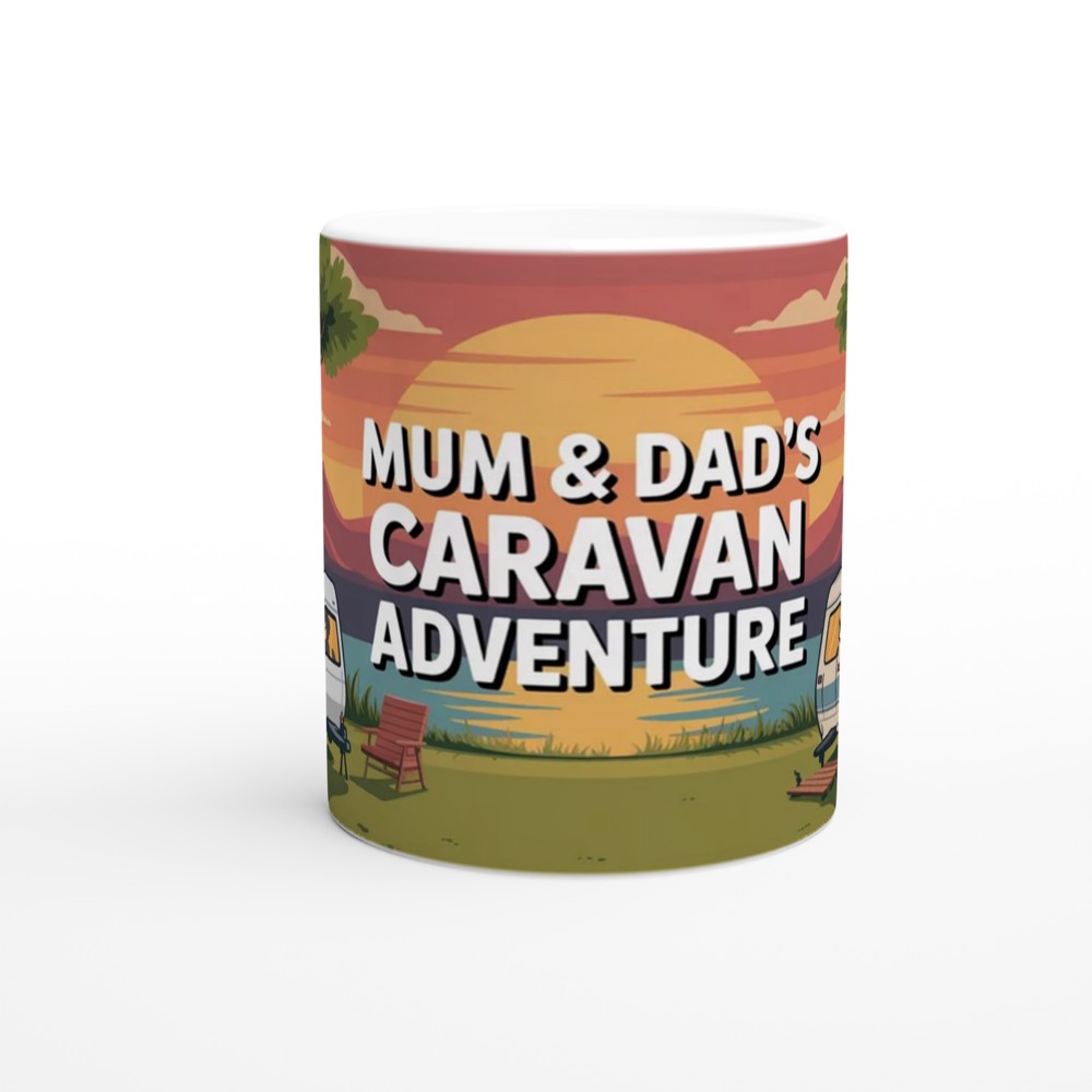 Caravan Mug for Mum and Dad | Sunset Campsite Design | Anniversary Gift for Parents | Camping Lover Present — view 11