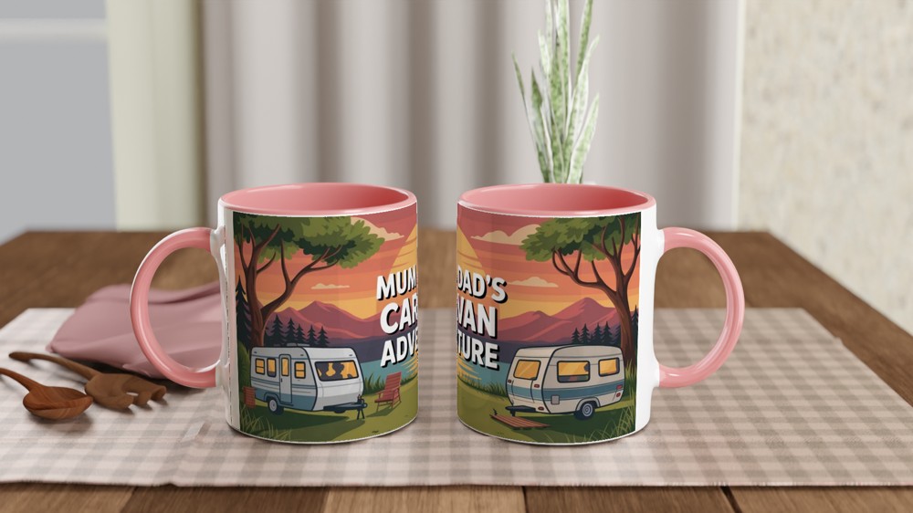 Caravan Mug for Mum and Dad | Sunset Campsite Design | Anniversary Gift for Parents | Camping Lover Present — view 6