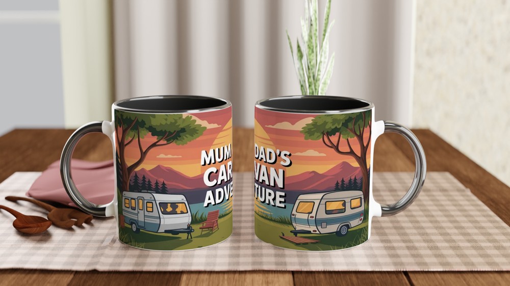 Caravan Mug for Mum and Dad | Sunset Campsite Design | Anniversary Gift for Parents | Camping Lover Present — view 9