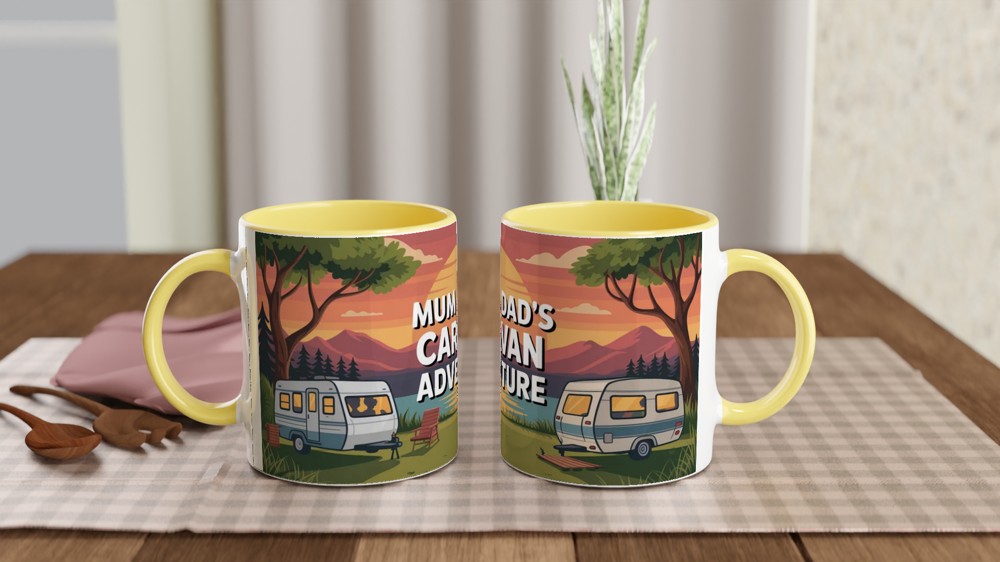 Caravan Mug for Mum and Dad | Sunset Campsite Design | Anniversary Gift for Parents | Camping Lover Present — view 8