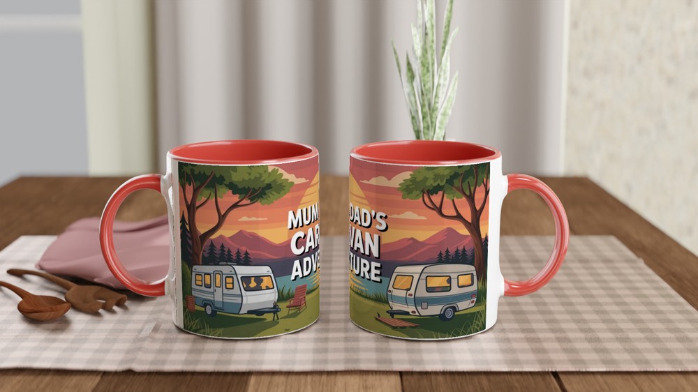 Caravan Mug for Mum and Dad | Sunset Campsite Design | Anniversary Gift for Parents | Camping Lover Present — view 7