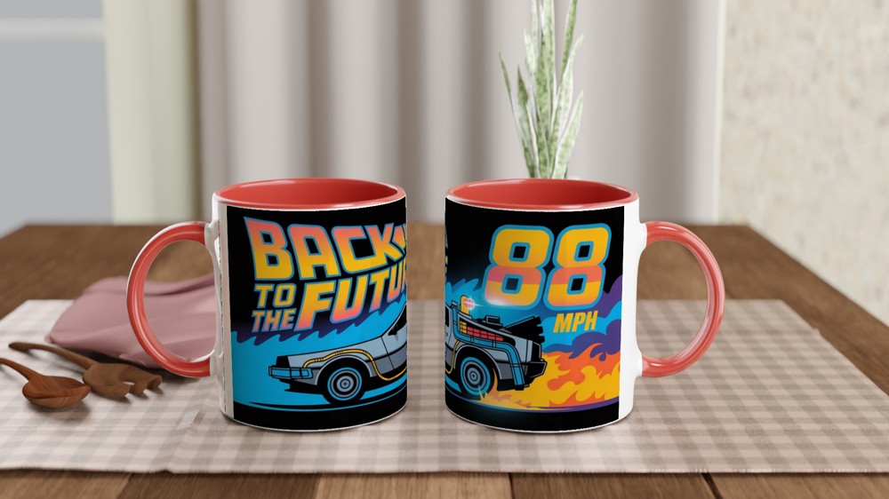 Back to the Future Mug | 88 Mph DeLorean Gift | Retro 80s Sci-Fi Present | Birthday Gift for Him or Dad — view 7