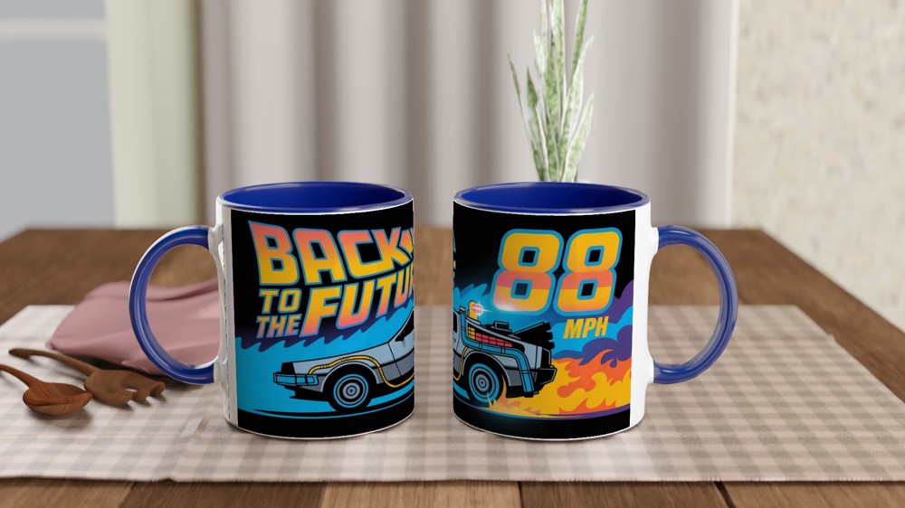 Back to the Future Mug | 88 Mph DeLorean Gift | Retro 80s Sci-Fi Present | Birthday Gift for Him or Dad — view 4