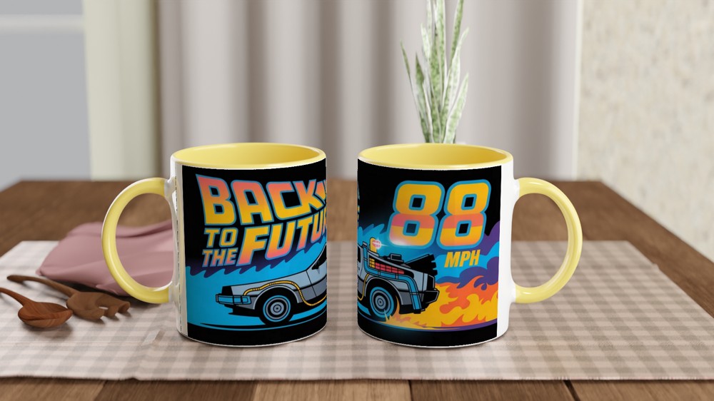 Back to the Future Mug | 88 Mph DeLorean Gift | Retro 80s Sci-Fi Present | Birthday Gift for Him or Dad — view 8