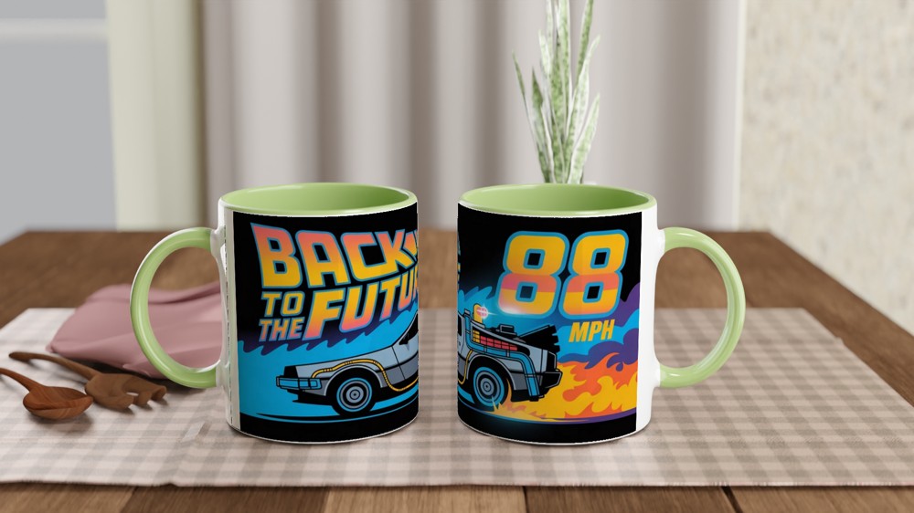 Back to the Future Mug | 88 Mph DeLorean Gift | Retro 80s Sci-Fi Present | Birthday Gift for Him or Dad — view 5