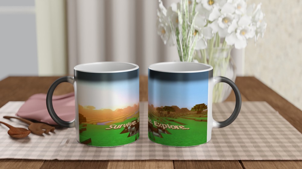 Survive Build Explore Block World Gamer Mug — view 3