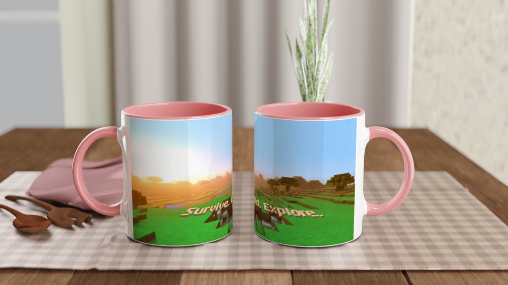 Survive Build Explore Block World Gamer Mug — view 6