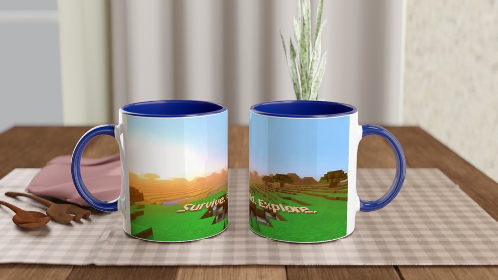 Survive Build Explore Block World Gamer Mug — view 4
