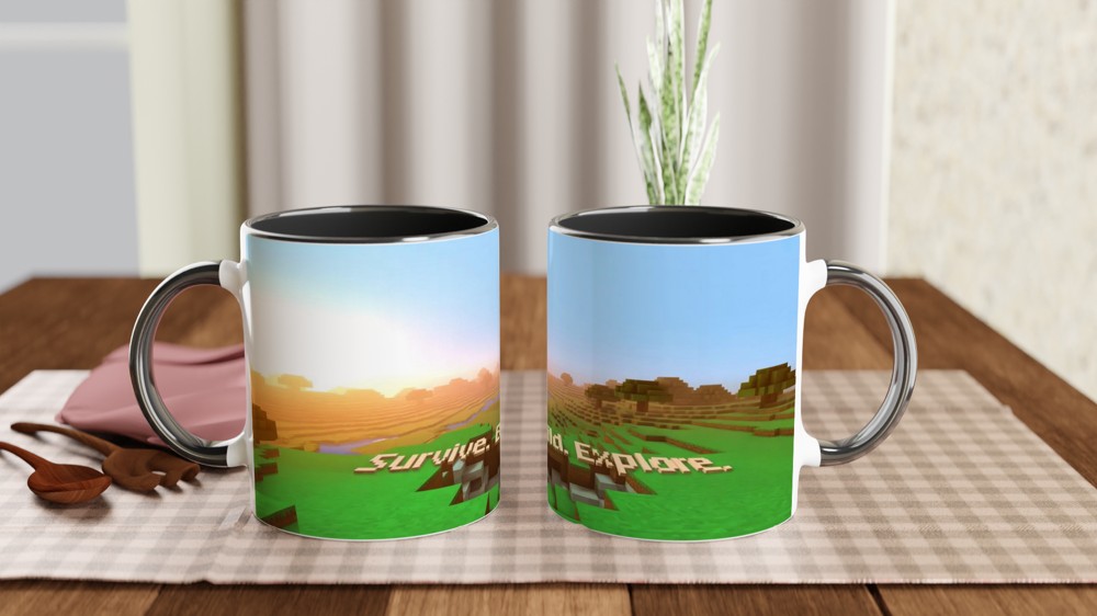 Survive Build Explore Block World Gamer Mug — view 9
