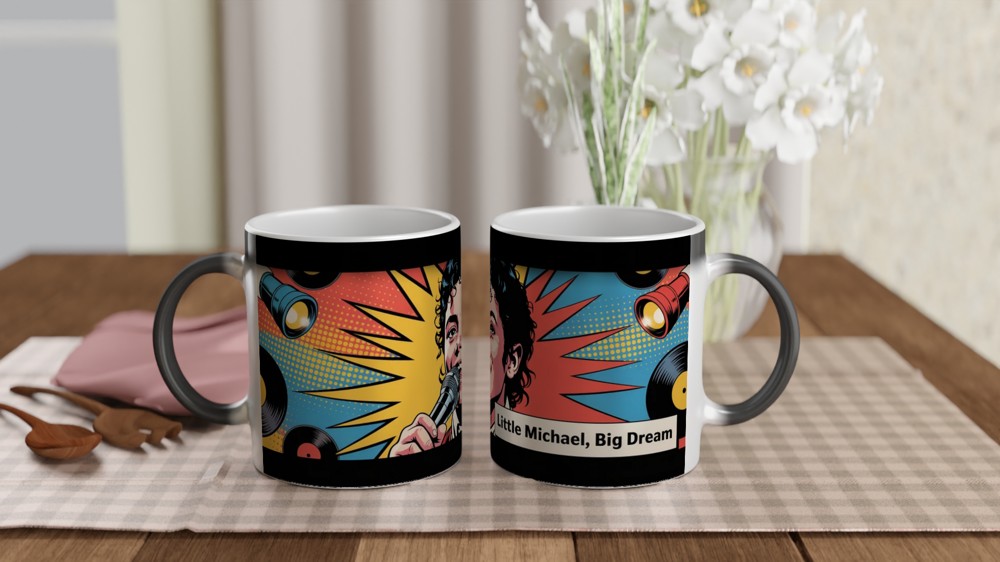 MJ the Musical Mug | 'Little Michael, Big Dream' Pop Art | Musical Theatre Gift | Jackson Fan Present — view 3