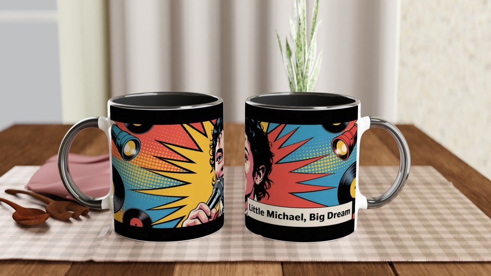 MJ the Musical Mug | 'Little Michael, Big Dream' Pop Art | Musical Theatre Gift | Jackson Fan Present — view 9