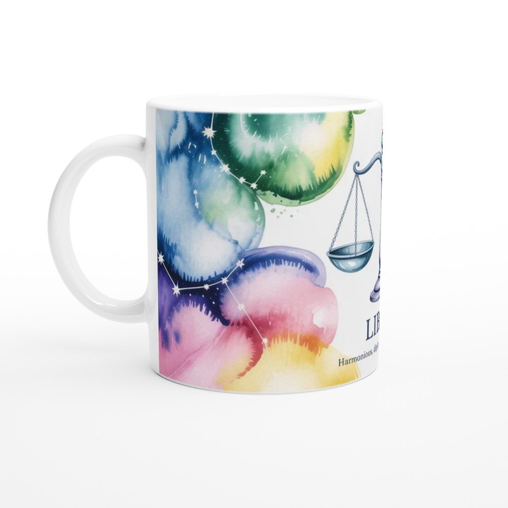 Libra Mug | Zodiac Star Sign Gift | Watercolour Astrology Scales Mug | Birthday Present for Her and Him — view 10